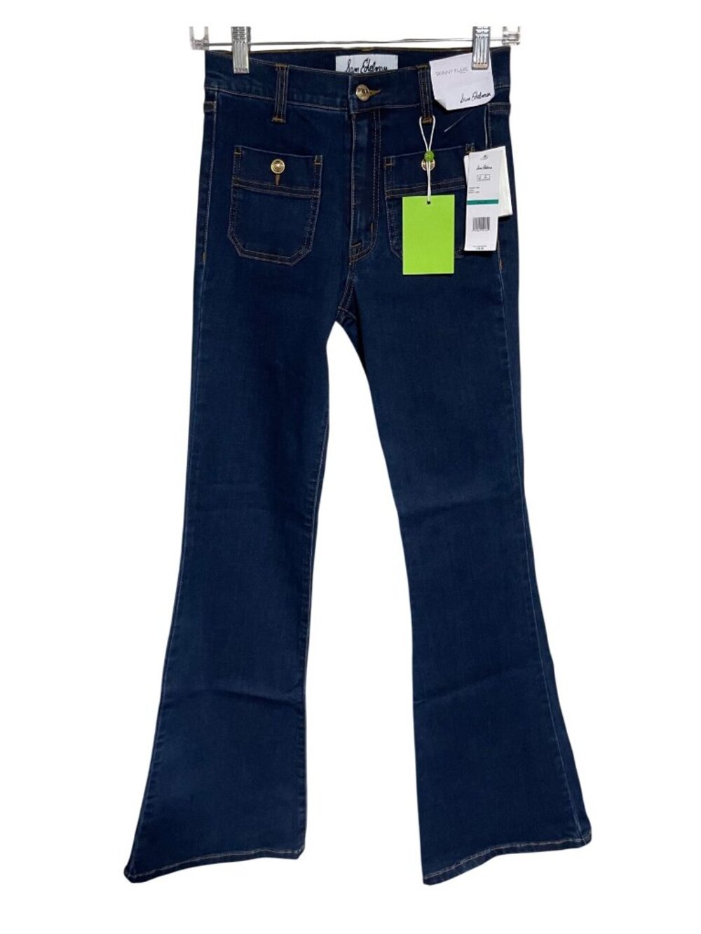 Sam Edelman Skinny Flare Jeans Womens Sz 24 Dark Wash Denim Boho Hippie Festival